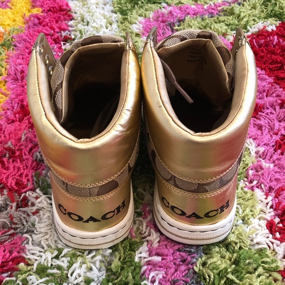 Coach Norra High-top sneakers, Gold 9 - Picture 8 of 13